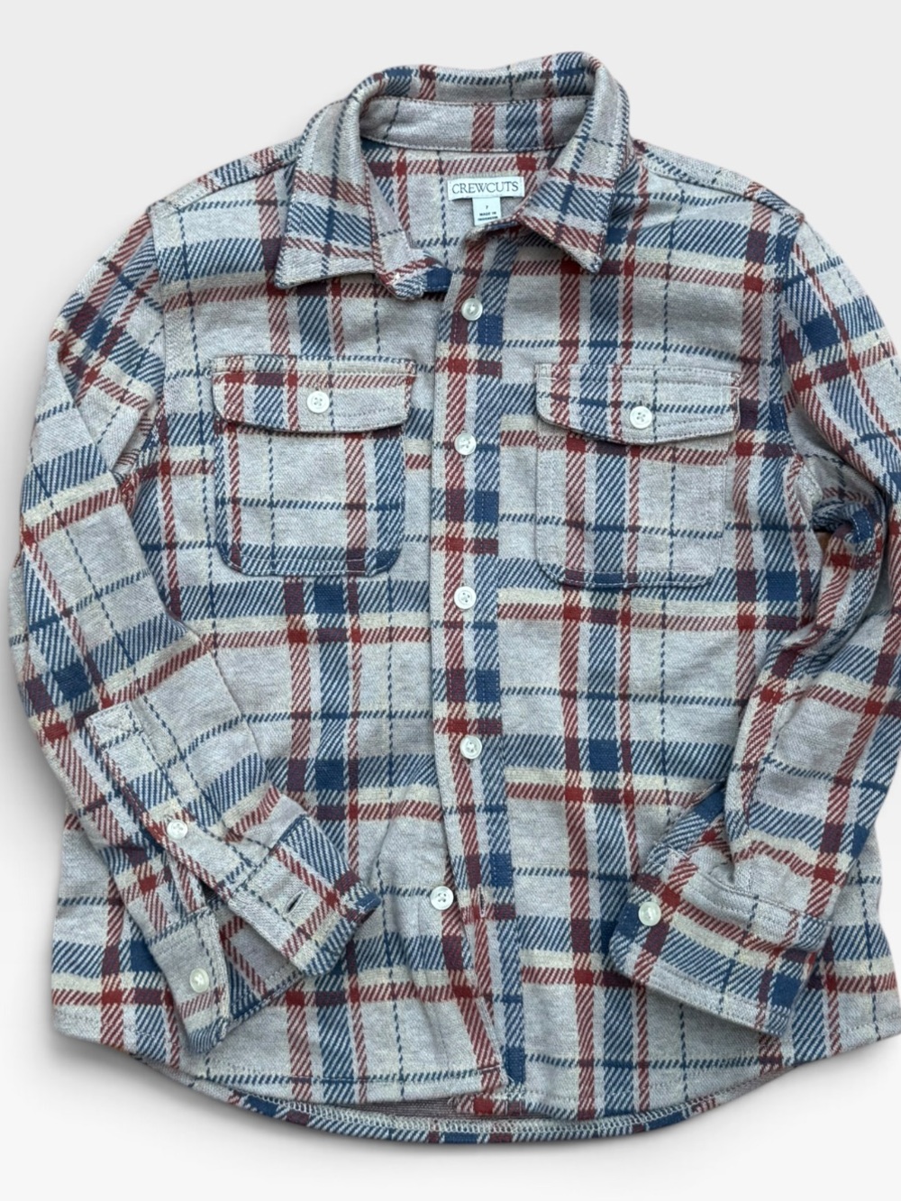 J. Crew Crewcuts Boys Plaid Flannel Button Down Shirt Size 7